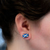 Hand-painted Scotland Flag Cherry Wood Stud Earrings - PET15159 - Robin Valley Official Store