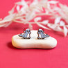 Hand-painted Seal with Santa Hat Christmas Wooden Earrings - PES13061 - Robin Valley Official Store