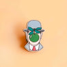 Hand-painted The Son of Man Cherry Wood Pin Badge Inspired by René Magritte - PT45126 - Robin Valley Official Store