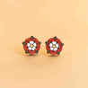 Hand-painted Tudor Rose Earrings Flower Wooden Earrings - PEO14064 - Robin Valley Official Store