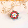 Hand-painted Tudor Rose Wooden Pin Badge - PO14064 - Robin Valley Official Store