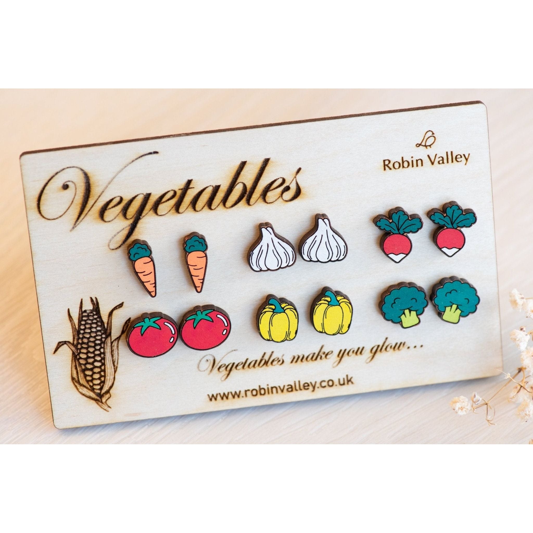 Hand - painted Vegetables Earrings Set - 1 - Robin Valley Official Store