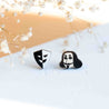 Hand-painted William Shakespeare Theater Mask Earrings Wooden Jewellery - PEO14100 - Robin Valley Official Store