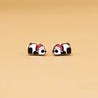 Hand-panted Sleeping Panda with Santa Hat Wooden Earrings - PEL10263 - Robin Valley Official Store