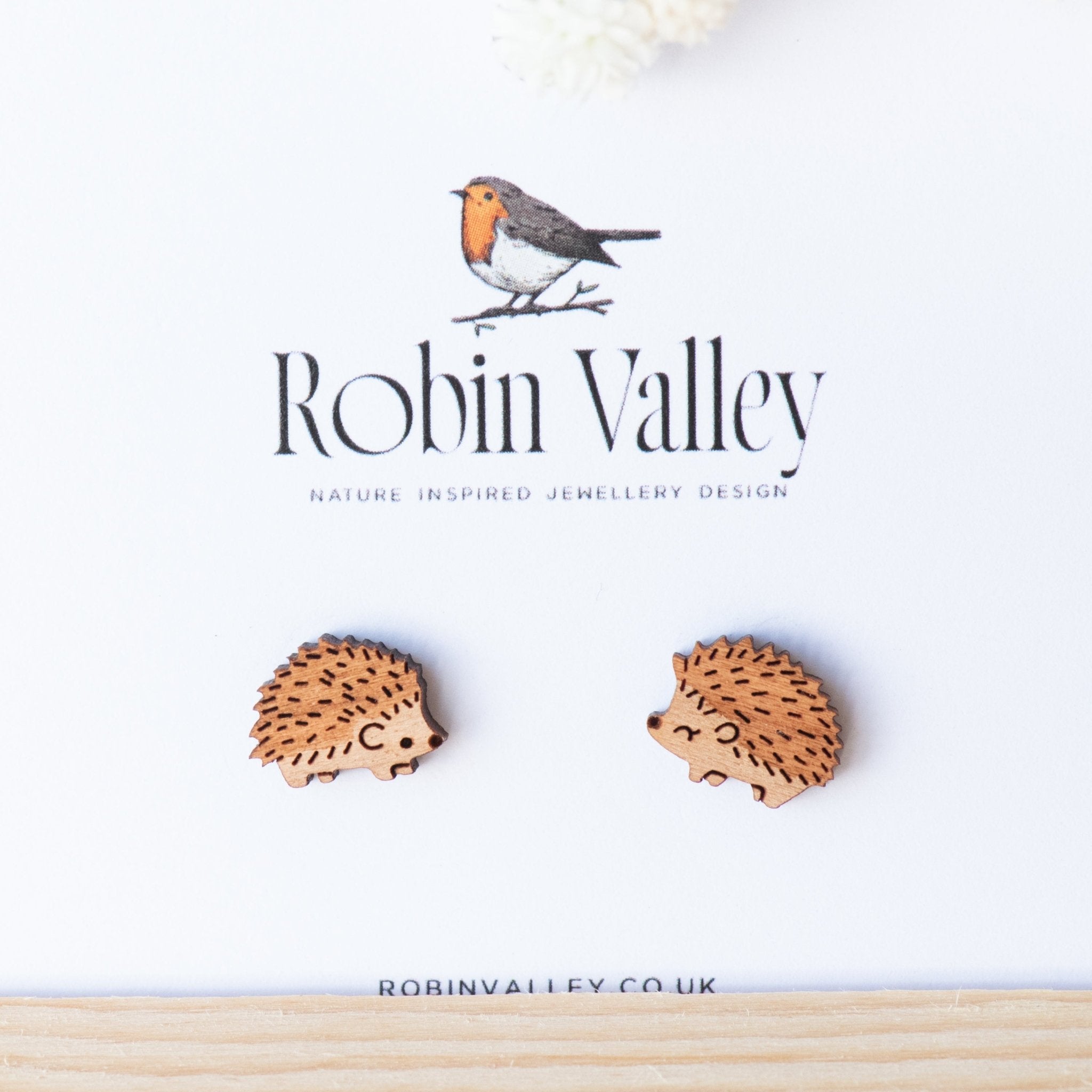 Hedgehog 1 Wooden Earrings -EL10002 - Robin Valley Official Store