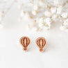 Hot Air Balloon Cherry Wood Stud Earrings - ET15040 - Robin Valley Official Store