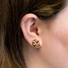 Lemur Cherry Wood Stud Earrings - EL10197 - Robin Valley Official Store