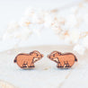 Little Badger Cherry Wood Stud Earrings - EL10135 - Robin Valley Official Store