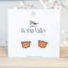 Little Red Panda (Head) Cherry Wood Stud Earrings - EL10109 - Robin Valley Official Store