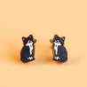 Milk Black Cat Cherry Wood Earrings -PEL10173 - Robin Valley Official Store