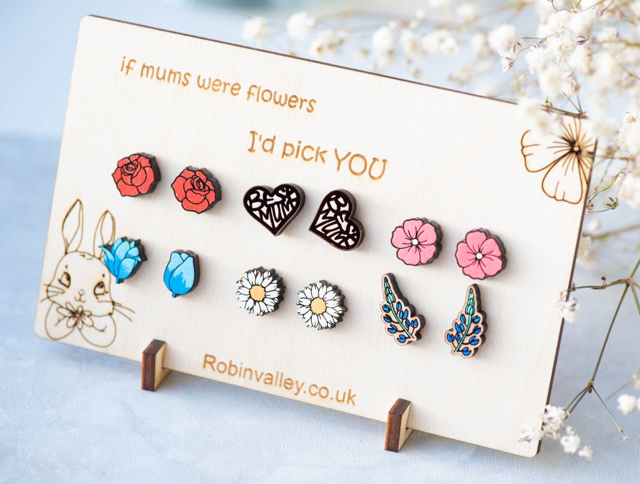 Mother's Gift Flower Earrings Set - Robin Valley Official Store
