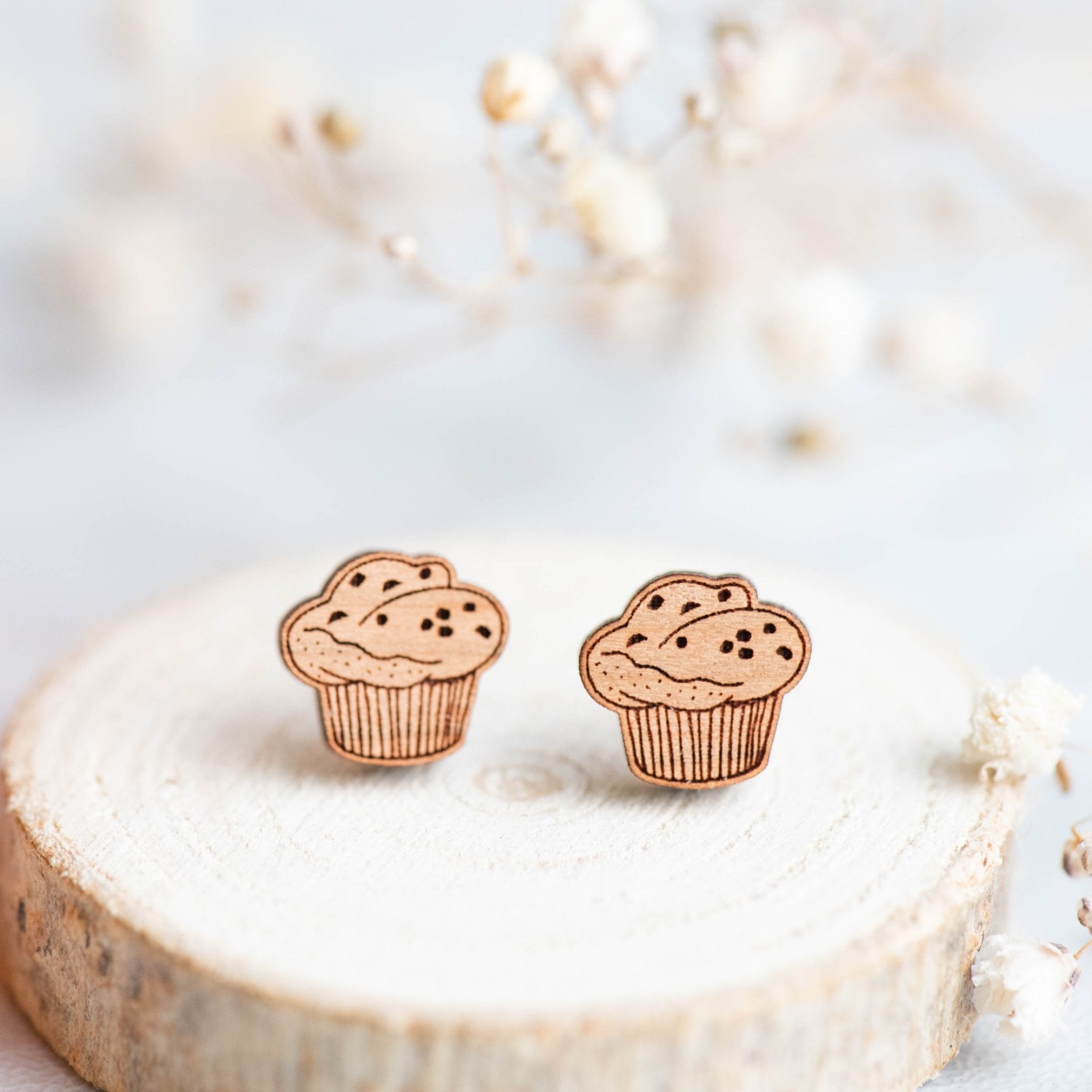Muffin Wooden Earrings - ET15106 - Robin Valley Official Store
