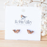 Narwhal Cherry Wood Stud Earrings - ES13023 - Robin Valley Official Store