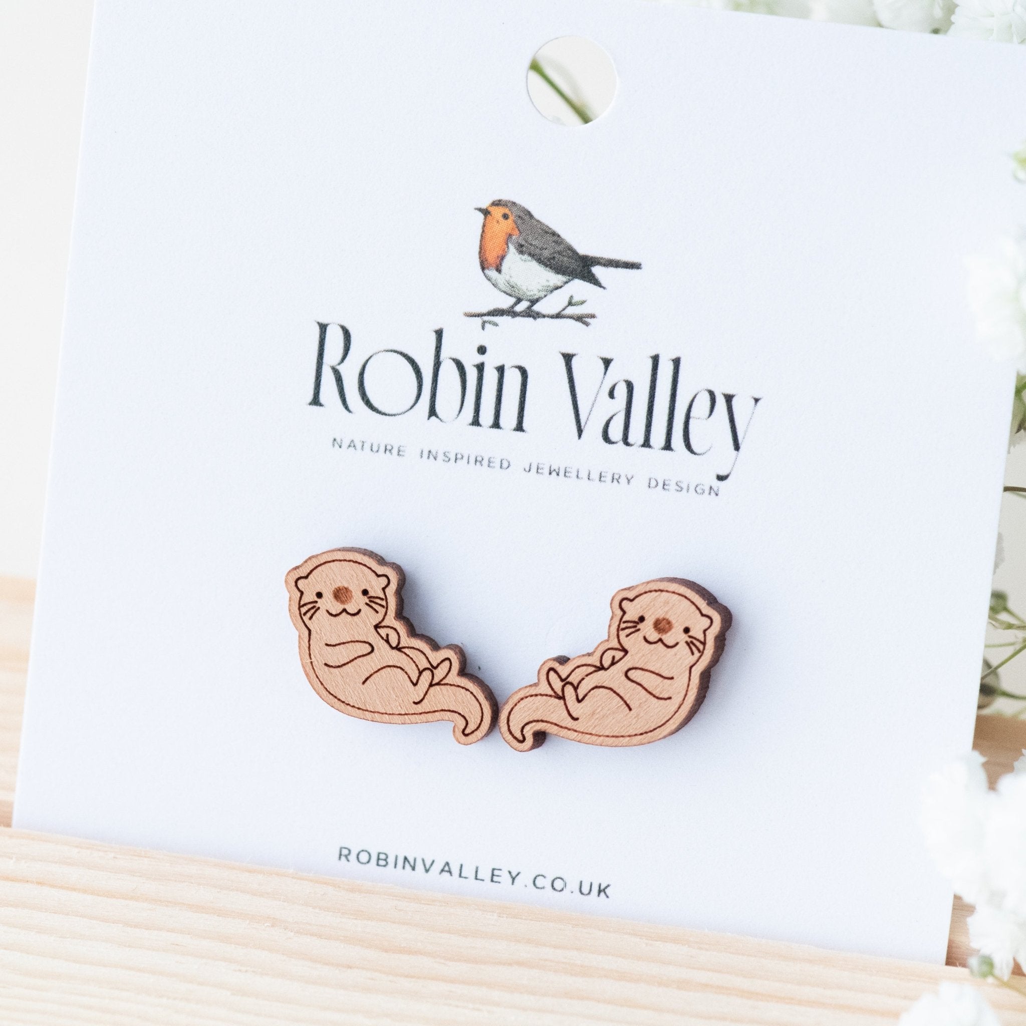 Otter Wooden Earrings - ES13003 - Robin Valley Official Store