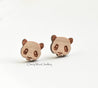 Panda Cherry Wood Stud Earrings - EL10058 - Robin Valley Official Store