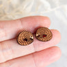 Pangolin Cherry Wood Stud Earrings - EL10139 - Robin Valley Official Store