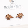 Plague Doctor Cherry Wood Stud Earrings - ET15005 - Robin Valley Official Store