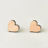 Plain Heart Cherry Wood Stud Earrings - ET15056 - Robin Valley Official Store