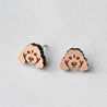 Poodle Cherry Wood Stud Earrings - EL10038 - Robin Valley Official Store