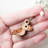 Puffin Bird Cherry Wood Keyring - KB22006 - Robin Valley Official Store