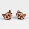 Raccoon Cherry Wood Stud Earrings EL10126 - Robin Valley Official Store