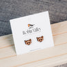 Raccoon Cherry Wood Stud Earrings EL10126 - Robin Valley Official Store