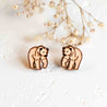 Realistic Polar Bear Wooden Stud Earrings - EL10250 - Robin Valley Official Store