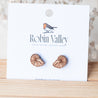 Seashell 2 Cherry Wood Stud Earrings - ES13033 - Robin Valley Official Store