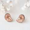 Seashell 2 Cherry Wood Stud Earrings - ES13033 - Robin Valley Official Store