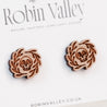 Skull & Olive Branch Cherry Wood Stud Earrings - ET15087 - Robin Valley Official Store