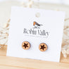 Star Pentagon Symbol Cherry Wood Stud Earrings - ET15076 - Robin Valley Official Store
