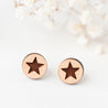 Star Pentagon Symbol Cherry Wood Stud Earrings - ET15076 - Robin Valley Official Store