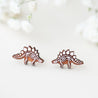Stegosaurus Cherry Wood Stud Earrings - EO14010 - Robin Valley Official Store