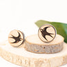 Swallow Cherry Wood Cufflinks - CB32045 - Robin Valley Official Store