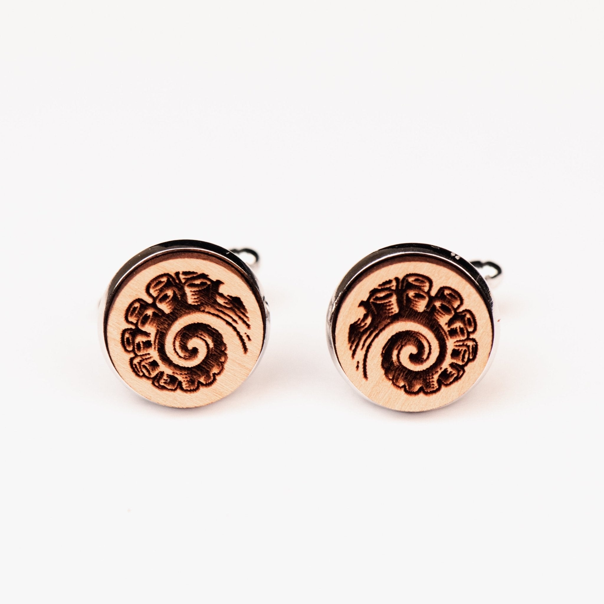 Tentacle Cherry Wood Cufflinks - CS33019 - Robin Valley Official Store