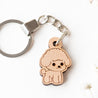 Toy Poodle Dog Cherry Wood Keyring - KL20125 - Robin Valley Official Store