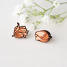 Tulip Cherry Wood Uneven Stud Earrings - EO14030 - Robin Valley Official Store