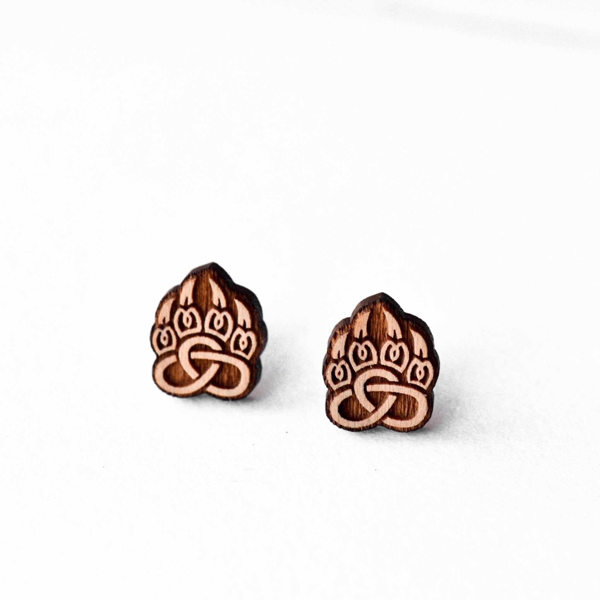 Viking Bear Claw Stud Earrings - ET15023 - Robin Valley Official Store