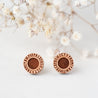Viking Rune Cherry Wood Stud Earrings - ET15081 - Robin Valley Official Store
