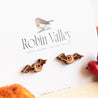 Winged Eyeball Halloween Cherry Wood Stud Earrings - ET15072 - Robin Valley Official Store