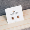 Wolf Cherry Wood Stud Earrings - EL10053 - Robin Valley Official Store