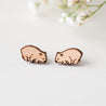 Wombat Cherry Wood Stud Earrings - EL10081 - Robin Valley Official Store