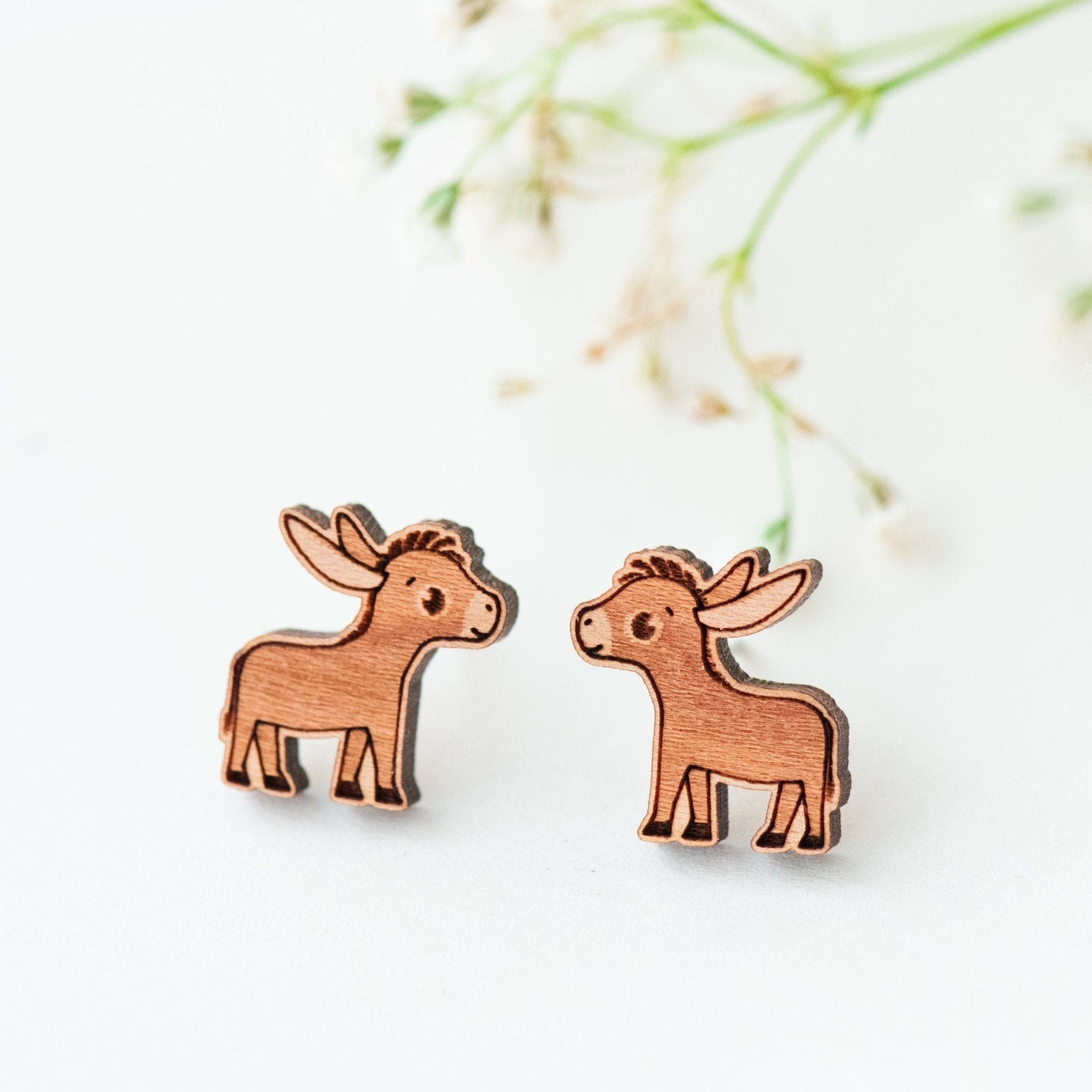 Wooden Donkey Earrings - EL10033 - Robin Valley Official Store